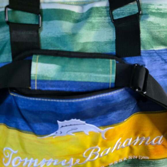 Tommy Bahama Insulated Large Cooler Bag Beach Tote Tropical Blue Green Yellow - Picture 7 of 8